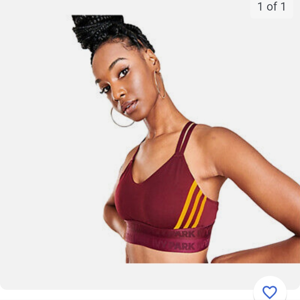 Ivy Park Maroon and Solar Orange Sports Bra NWT